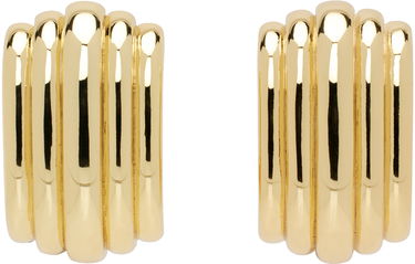 Náušnice Anine Bing Chunky Ribbed Earrings Metalická | A-15-3402-920, 0