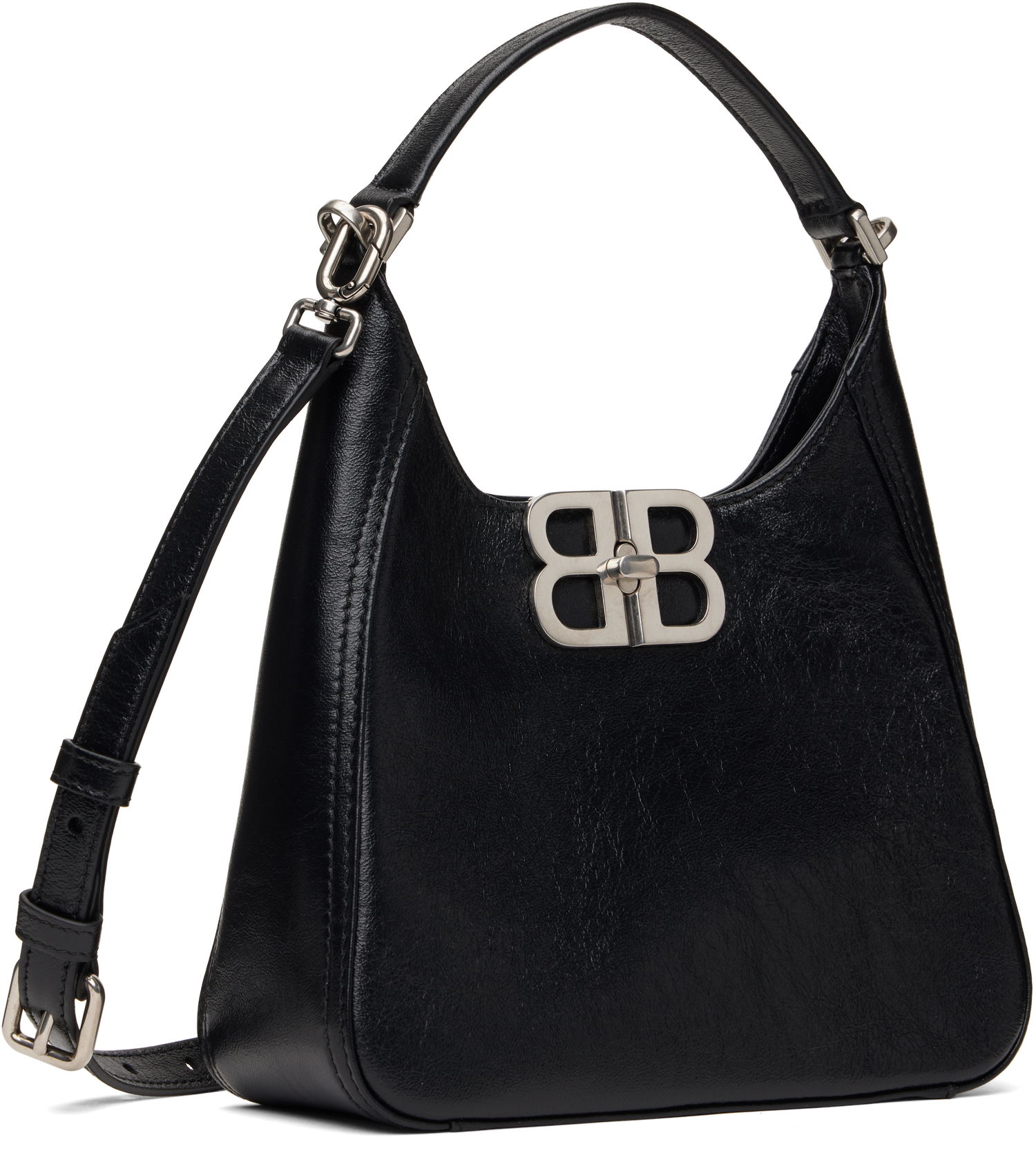 Taška cez rameno Balenciaga Small Black Leather Shoulder Bag Čierna | 801928 2ABFJ, 1
