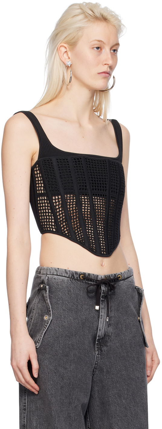 Tielko Dion Lee Knitted Square Neck Tank Top Čierna | A7768PS24, 1