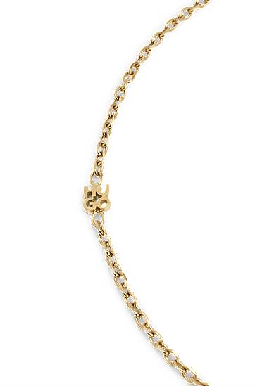 Náhrdelník BOSS Chain necklace with stacked-logo plaque Žltá | 50544509, 1