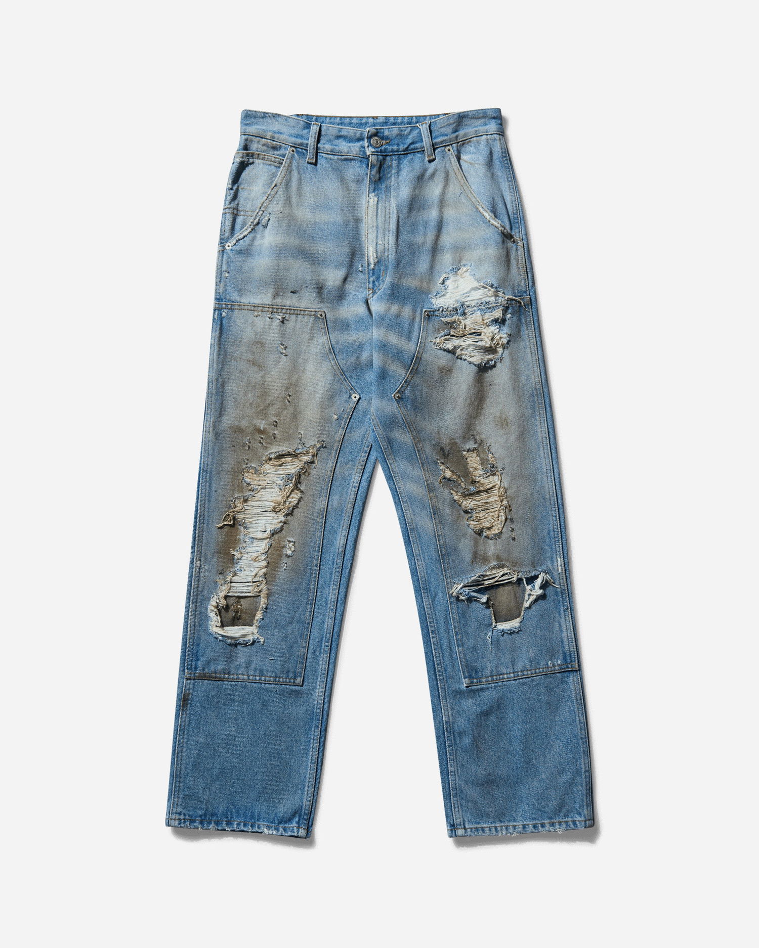 Džínsy Maison Margiela Distressed Double Knee Jeans Modrá | SH2LA0017 964, 1