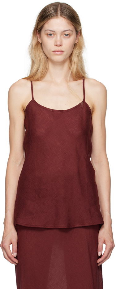 Tielko Baserange Baserange Dydine Linen Tank Top Vínová | TODY-LI-AU24, 0
