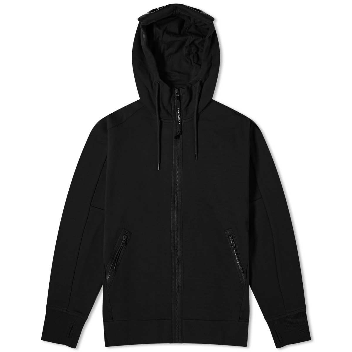Mikina C.P. Company Diagonal Raised Fleece Goggle Zipped Hoodie Čierna | CMSS082A-005086W-999, 0