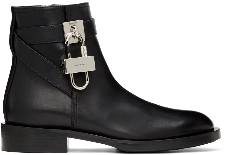 Padlock Leather Ankle Boots