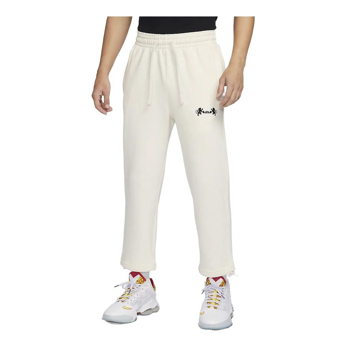 Tepláky Nike LeBron Fleece Open Hem Trousers Biela | FB7128-027, 0