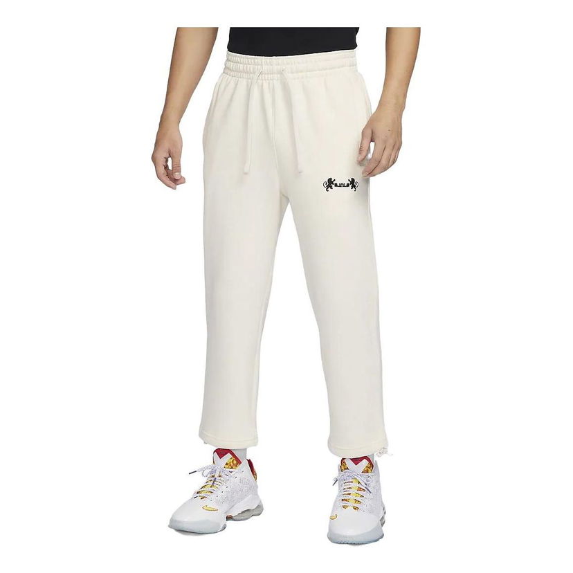 Tepláky Nike LeBron Fleece Open Hem Trousers Biela | FB7128-027