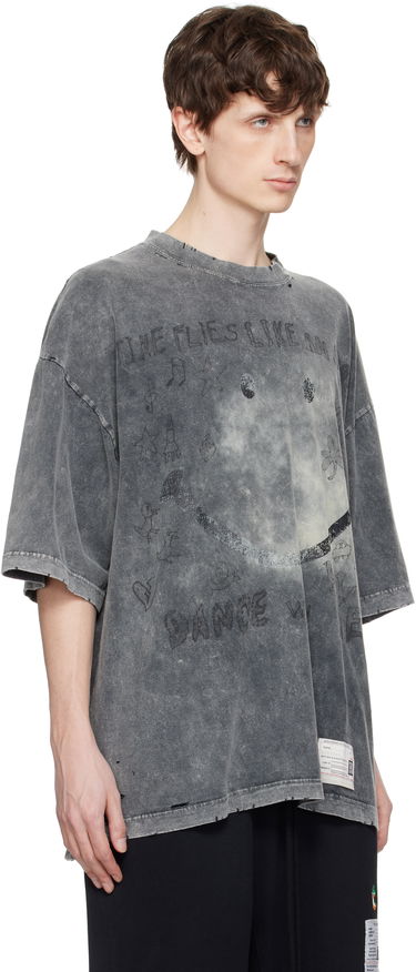 Tričko Maison MIHARA YASUHIRO Maison MIHARA YASUHIRO Bleached Smily Face Print T-Shirt Šedá | A14TS622, 1