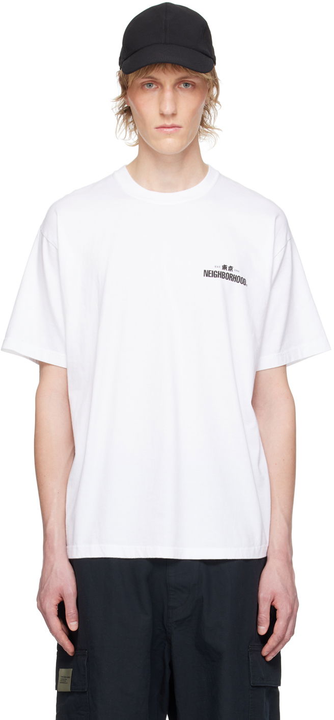 Tričko Neighborhood Printed T-Shirt Biela | 241PCNH-ST04, 0