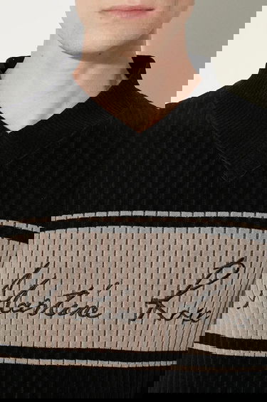 Sveter Martine Rose Martine Rose Chenille Ribbed V-Neck Jumper Čierna | 946YA02008, 4