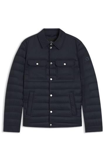 Bunda BOSS Water-repellent Down Jacket with Chest Pockets Navy | 50540456