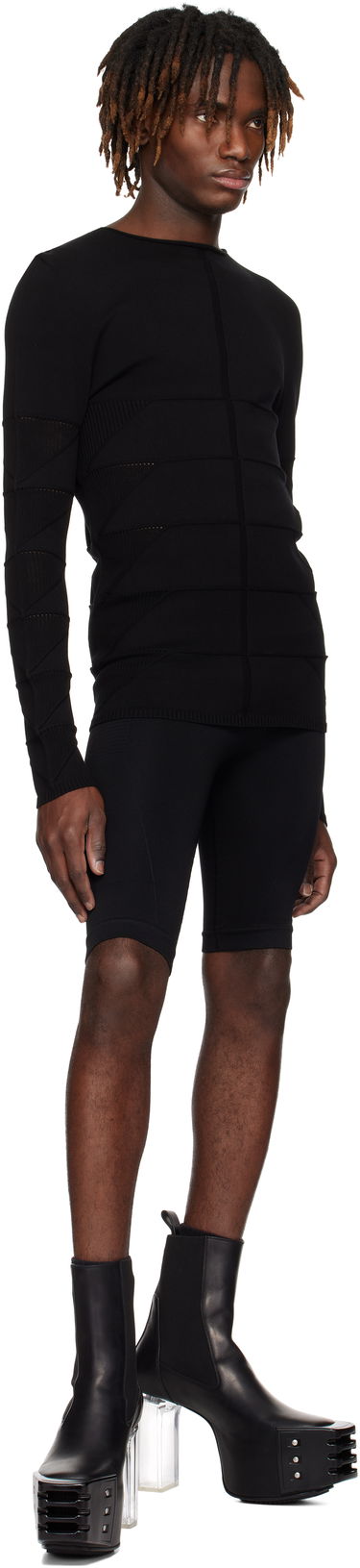 Šortky Rick Owens Rick Owens Hollywood Active Knit Shorts Čierna | RU01E5693 KSP, 3