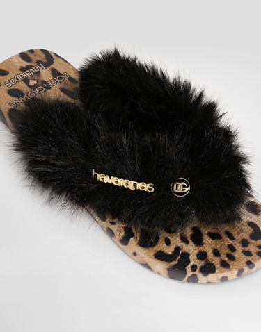Doplnky Dolce & Gabbana Dolce & Gabbana Havaianas Fur Slides 45/46 Čierna | VH0003VH00088903, 3