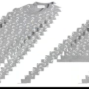 Moon Jacquard Knit Fitted Crewneck Sweater