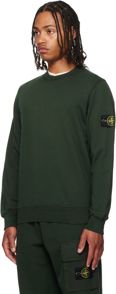 Mikina Stone Island Organic Cotton Fleece Sweatshirt Zelené | K2S15 6100060 S0051, 3