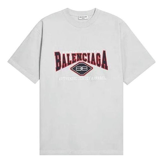 Tričko Balenciaga BB Authentic Apparel T-Shirt Large Fit Šedá | 641675TMVA99012