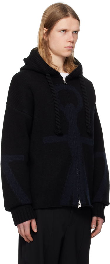 Sveter JW Anderson JW Anderson Anchor Logo Knit Zip Hoodie Hnedá | KW1345-YN0170, 4