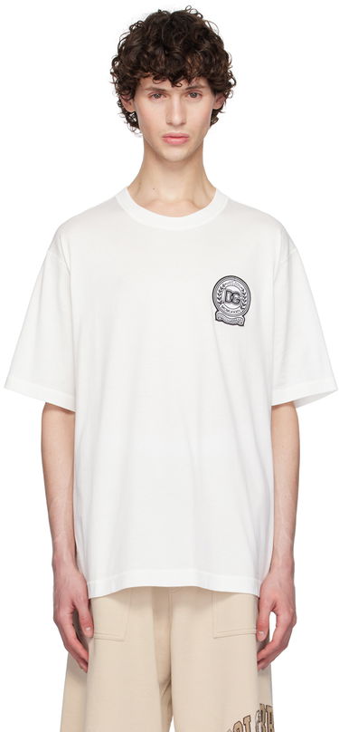 Tričko Dolce & Gabbana Dolce&Gabbana T-Shirt With Embroidered Logo Biela | G8PN9ZG7NYE, 0