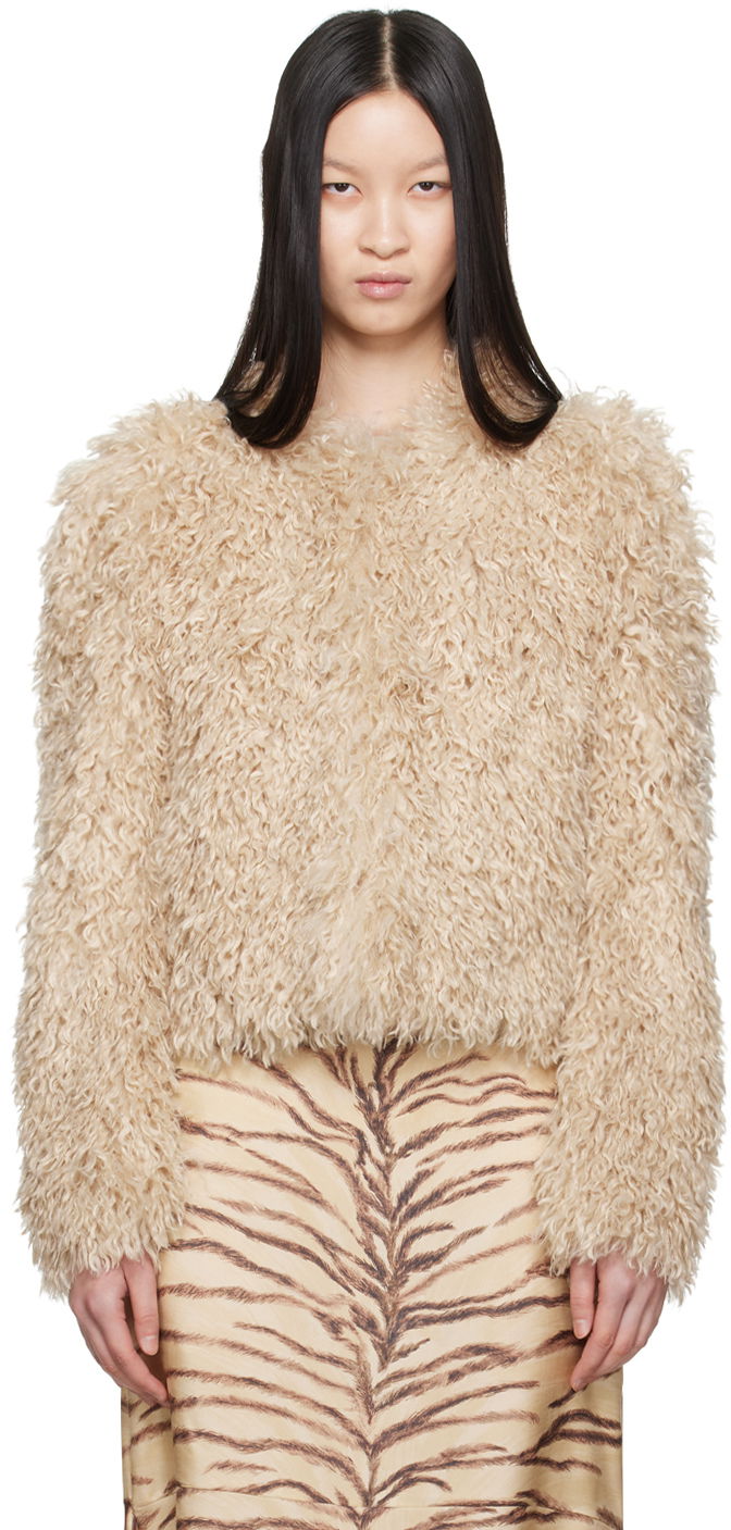 Bunda ISABEL MARANT Faux-Fur Jacket Béžová | MA0256FA-B3D02I, 0