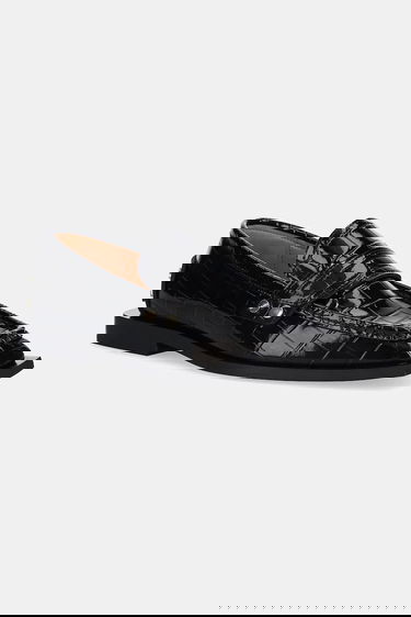 Tenisky a topánky GANNI GANNI Studs Square Toe Shiny Croco Loafers Čierna | S3014, 0