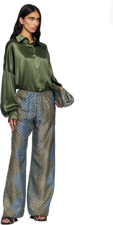 Nohavice Dries Van Noten Dries Van Noten Patterned Wide-Leg Elasticated Trousers Rôznofarebný | 252-010914-2127, 3