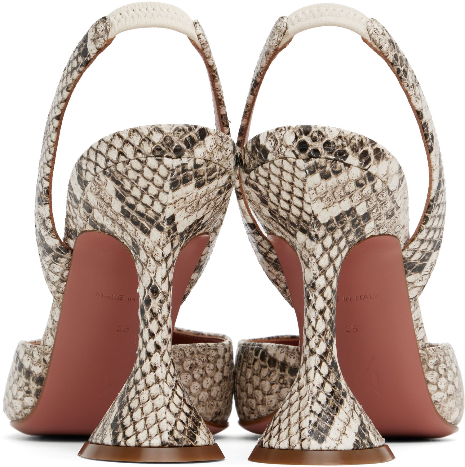 Tenisky a topánky Amina Muaddi Amina Muaddi Holli Slingback Heels Béžová | HOLLI SLING SNAKE, 1