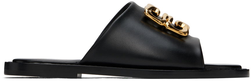 Starostlivosť o obuv Givenchy Givenchy 4G Liquid Flat Mule Sandals Čierna | BE3099E28M001, 0