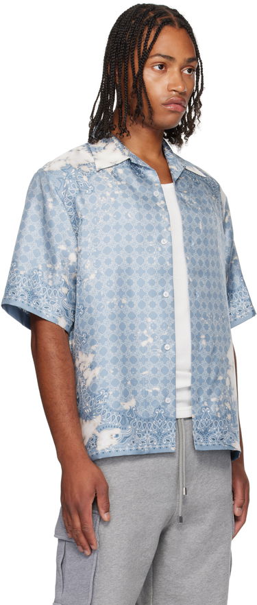 Košeľa AMIRI Bleach Bandana Bowling Shirt Modrá | AMSTCA1159, 1