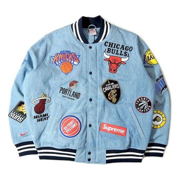 Bomber bunda Supreme NBA Teams Warm-Up Jacket Modrá | SUP-SS18-772, 0