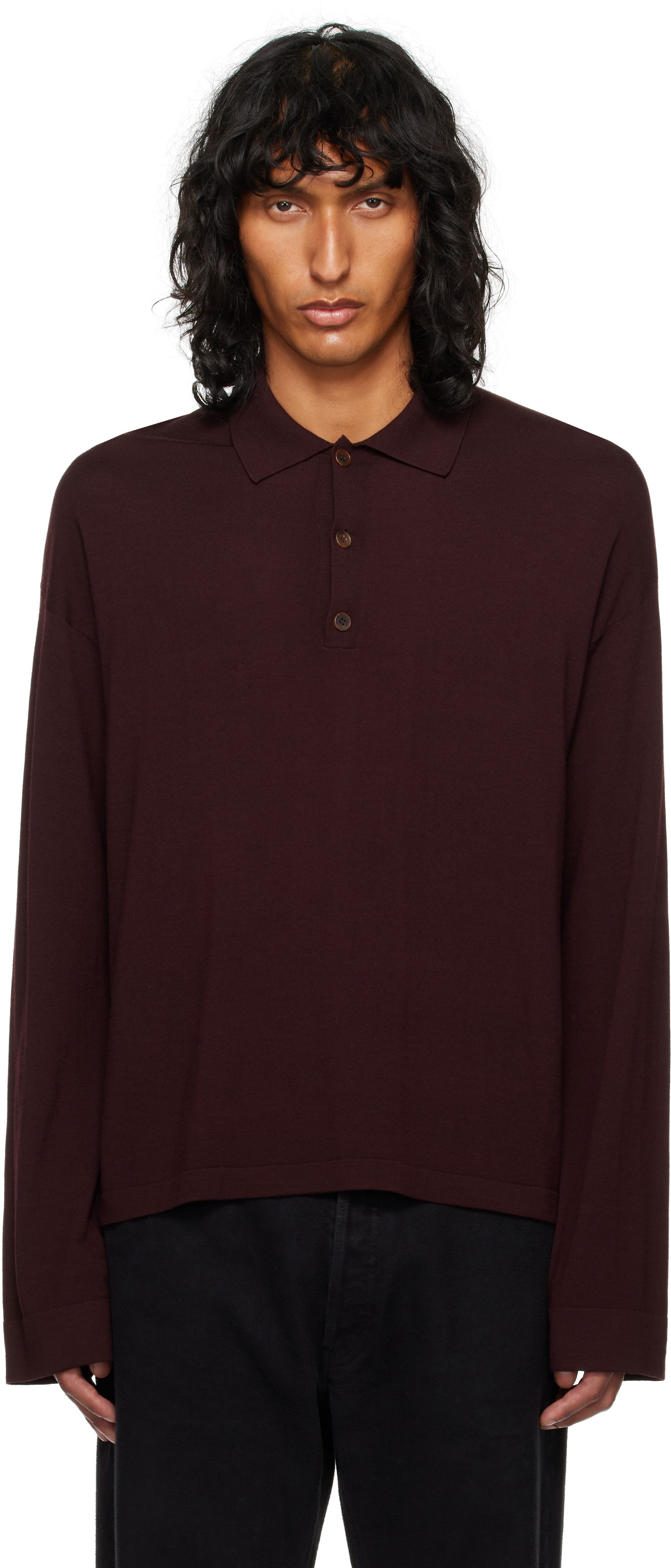 Polo tričko The Row Miso Polo Shirt Vínová | 841-Y590, 0