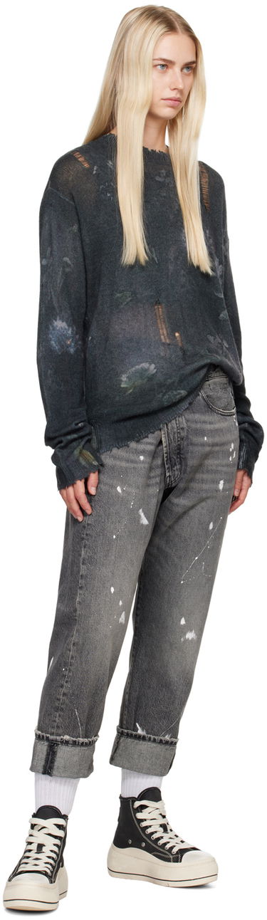 Sveter R13 R13 Distressed Floral Boyfriend Sweater Šedá | R13WY199 Y157A, 4