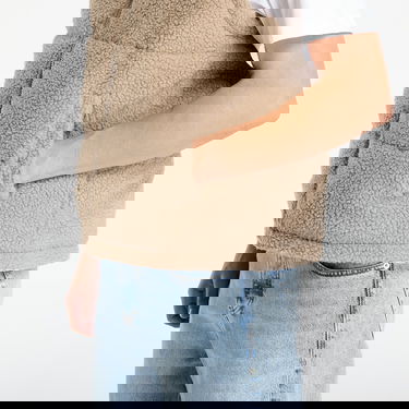 Vesta Urban Classics Basic Teddy Puffer Vest Béžová | TB7939-01279, 1