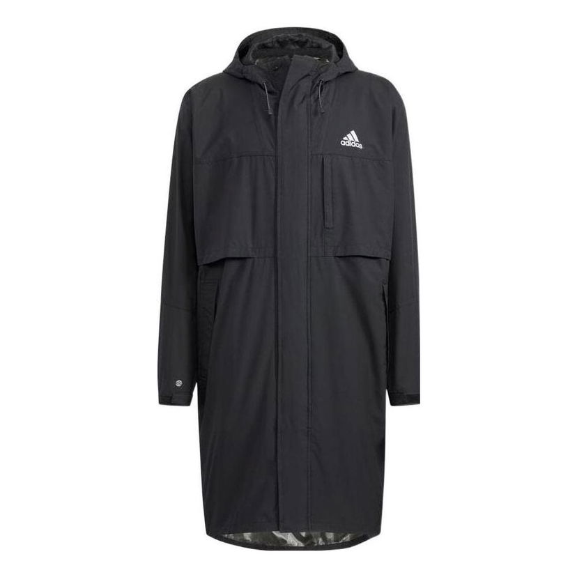 Pláštenka adidas Originals Casual Mid-Length Hooded Windbreaker Čierna | HD0041
