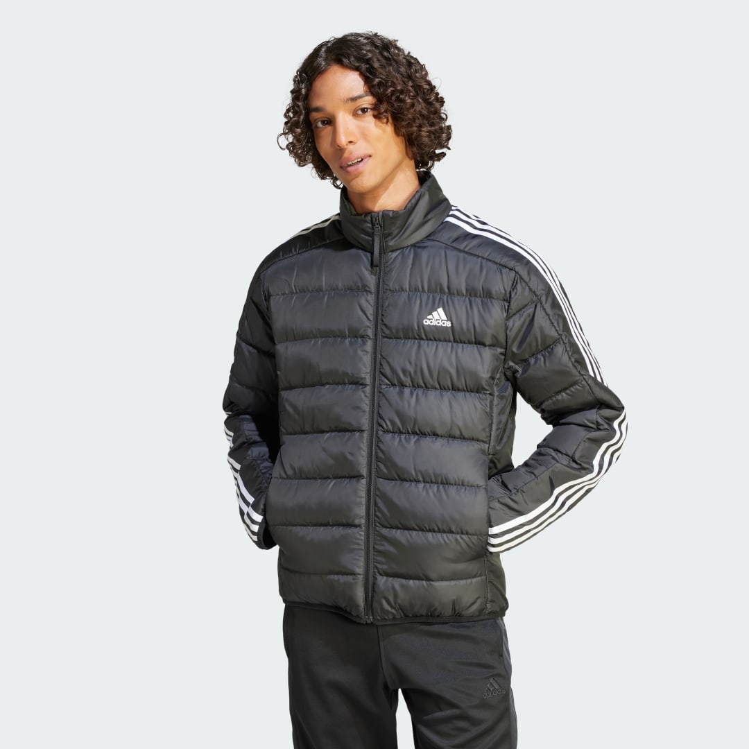 Bunda adidas Originals Essentials 3-Stripes Light Down Čierna | HZ4431, 1