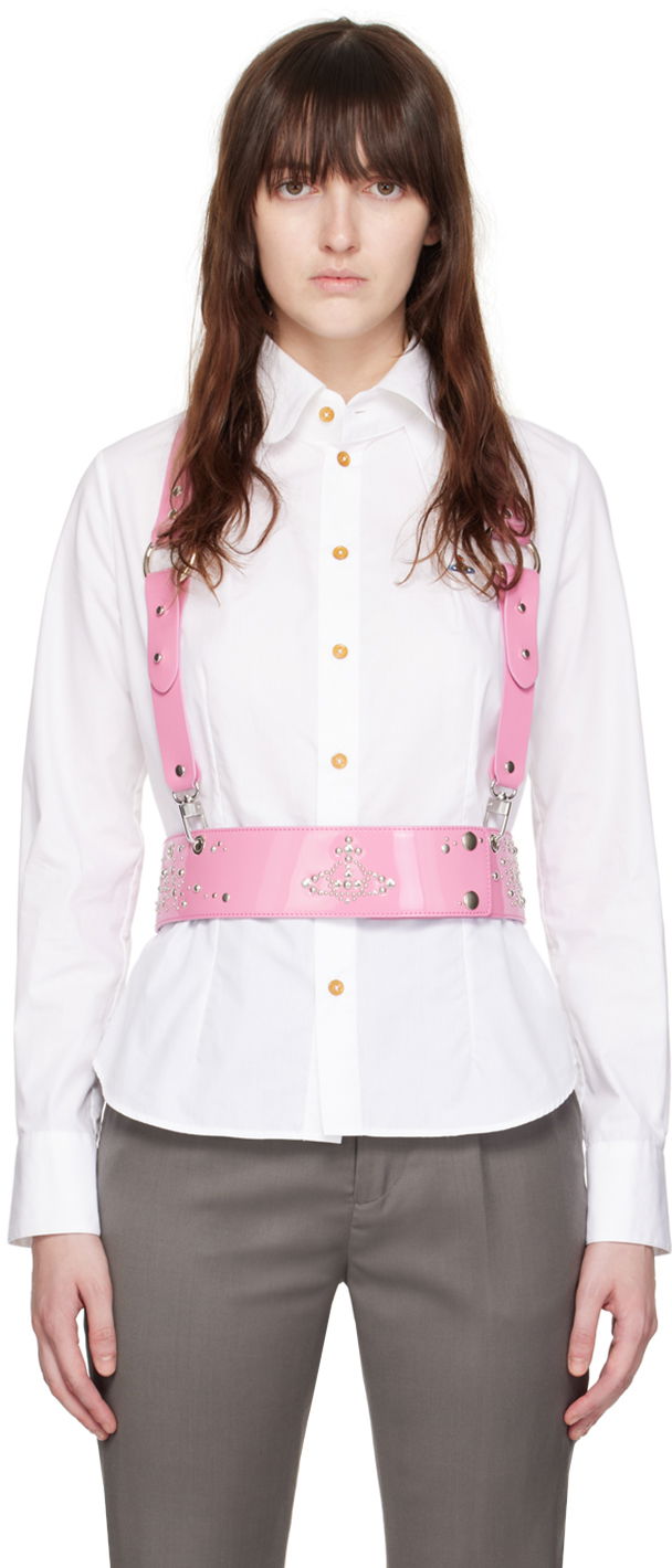 Opasok Vivienne Westwood Pink Patent Leather Studded Harness Ružová | 8201006BU-L001O-, 0
