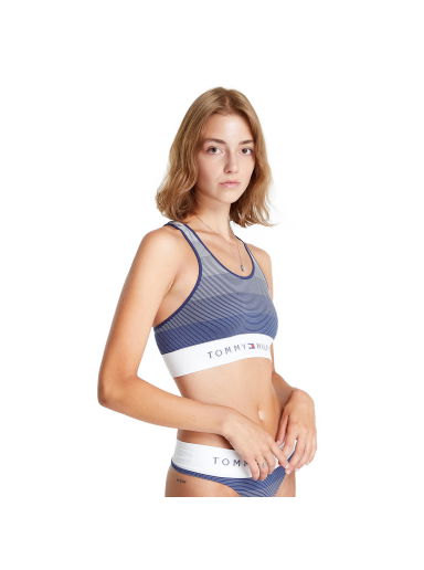 Podprsenka Tommy Hilfiger Seamless Unlined Bralette Seamless Stripe Twilight Modrá | UW0UW03572 0BC