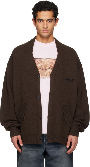 Sveter Acne Studios Wool V-Neck Cardigan Hnedá | B60381-, 0