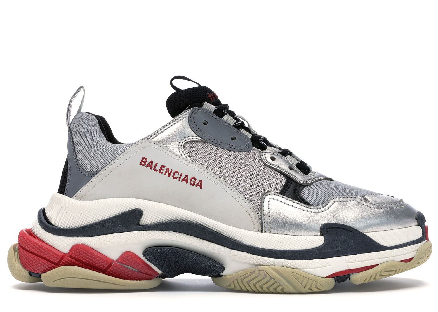 Tenisky a topánky Balenciaga Triple S Silver Red 2018 Metalická | 512175-W09O3-1081, 0