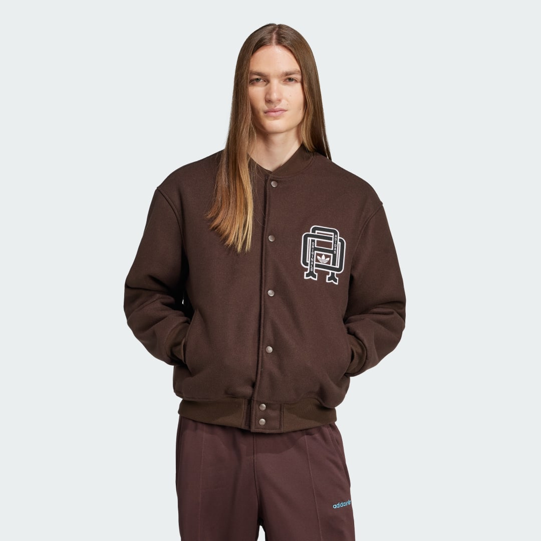 Bomber bunda adidas Originals Brown Varsity Jacket Hnedá | JD0686, 0