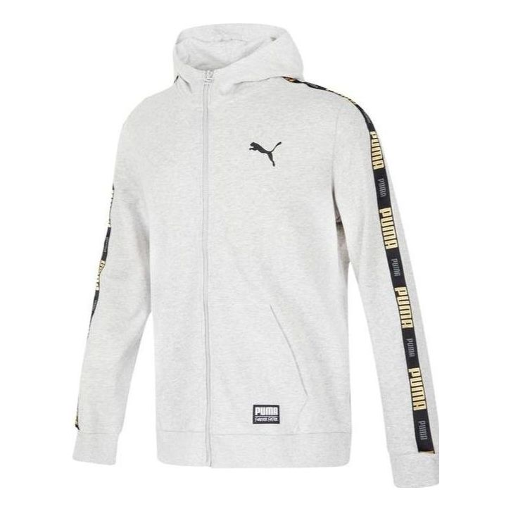 Mikina Puma Handwriting Label Men's Full-Zip Hoodie Šedá | 539532-04