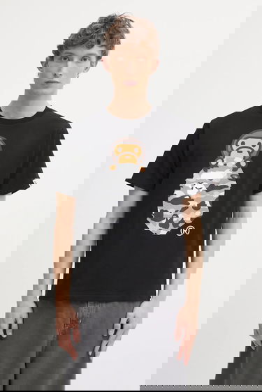 Tričko BAPE Cotton T-shirt with 1st Camo Milo On APE print Čierna | 2L30110005, 0