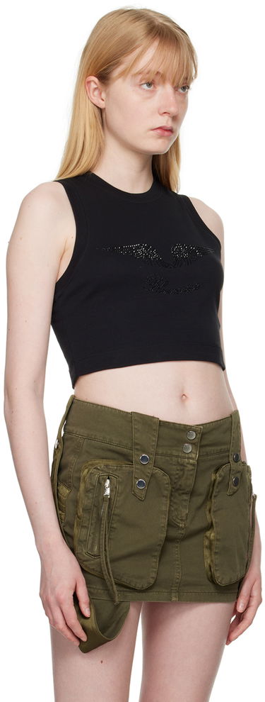 Tielko Blumarine White Crystal-Cut Tank Top Biela | P444T037A, 4