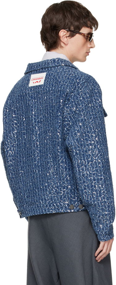 Bunda Charles Jeffrey Loverboy Charles Jeffrey LOVERBOY Sequined Art Denim Jacket Modrá | 052010101, 2