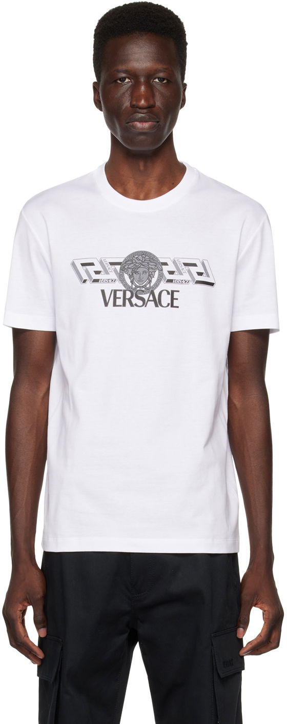 Tričko Versace La Greca T-Shirt Biela | 1008461 1A06051