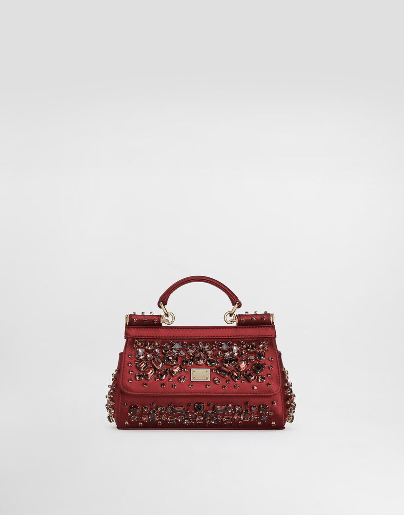 Kabelka Dolce & Gabbana Small Sicily Embellished Handbag Červená | BB7116C9S4880305