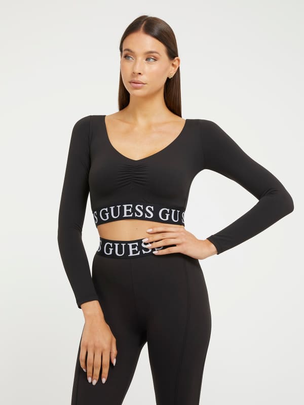 Crop Top GUESS Logo Band Čierna | V3BP08MC04Z, 0