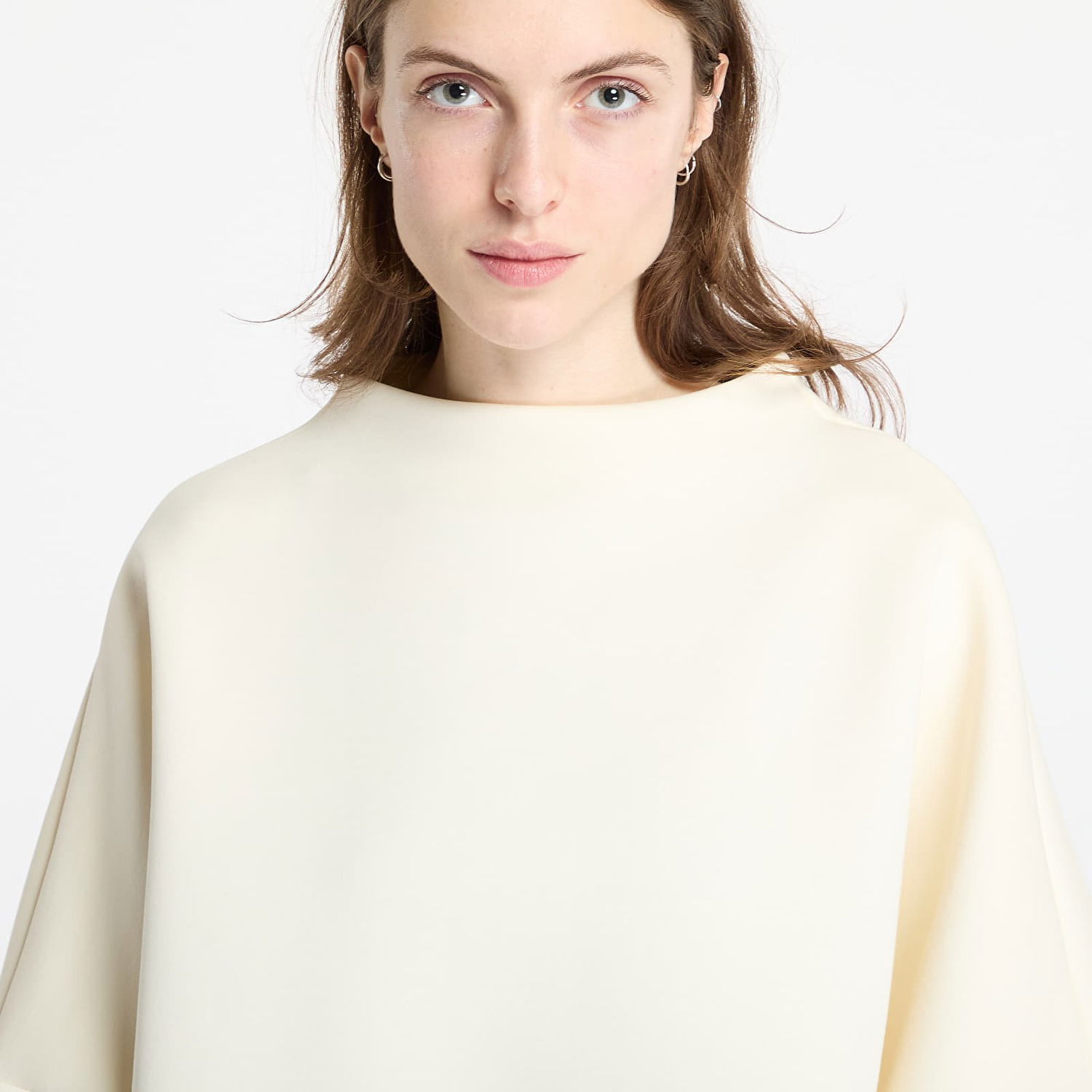 Mikina adidas Originals Oversized Mock Neck Sweatshirt Biela | JI8522, 1