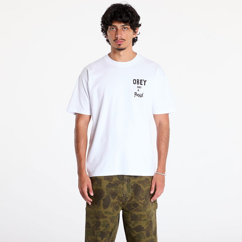 Tričko OBEY T-shirt Has A Posse T-Shirt White M Biela | 166913915-WHT