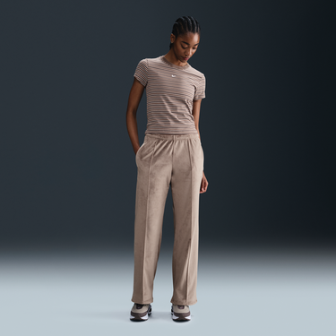 Nohavice Nike Sportswear Chill Knit Mid-Rise Velvet Pants Béžová | HJ0922-233, 0