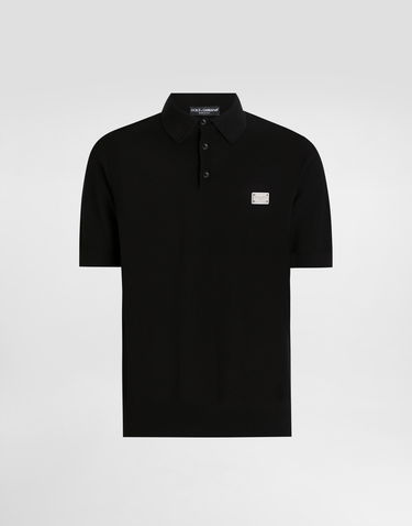 Polo tričko Dolce & Gabbana Dolce & Gabbana Knit Logo Polo Shirt Čierna | GXZ02TJBCF5N0000, 0