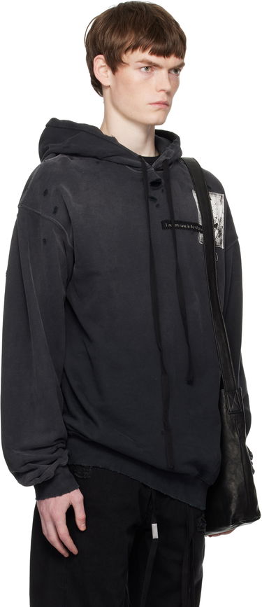 Mikina Ann Demeulemeester Ann Demeulemeester Distressed Comfort Hoodie Čierna | B0012871-FA640-098, 1